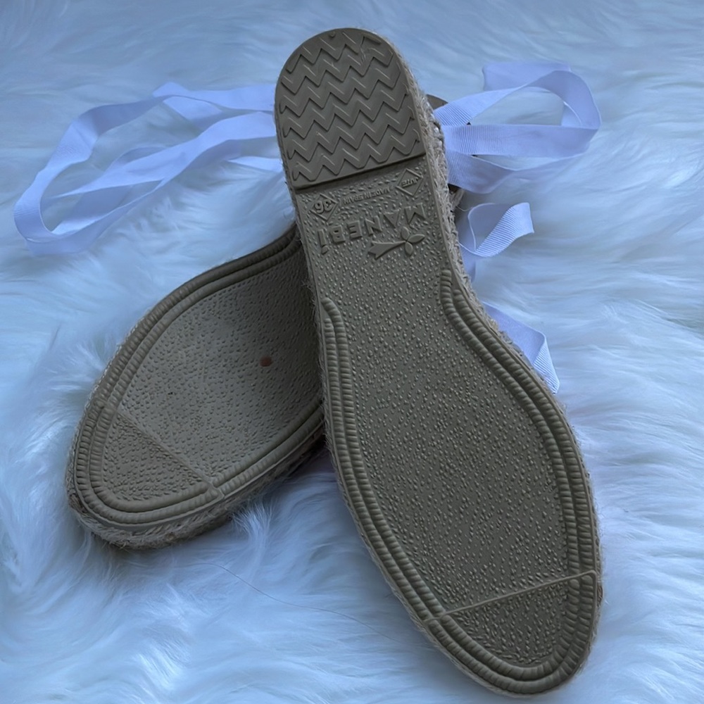 MANEBI Raffia lace up double soled espadrilles‎ EUC size 36 - Picture 5 of 7